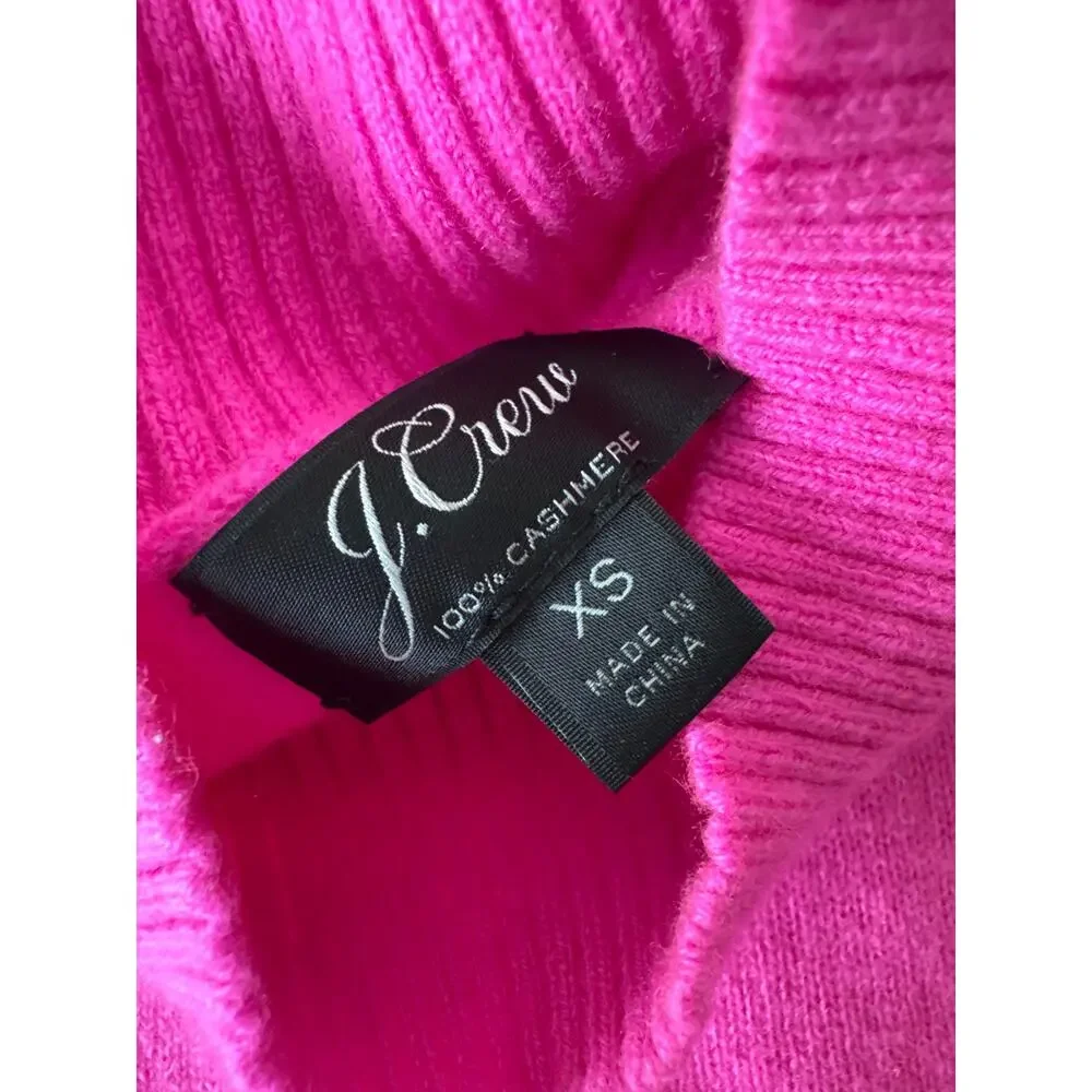 J.Crew 100% Cashmere Pink Cashmere Mockneck Sweater Style# AD349 Size XS